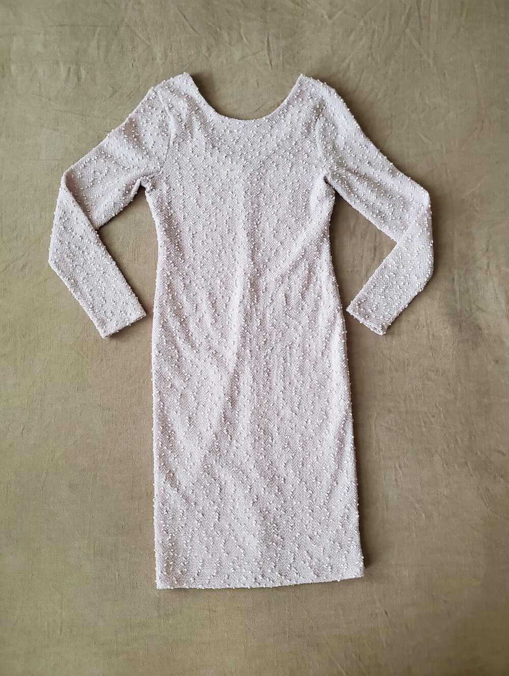 Jennifer Lopez Pink Textured Sequin Bodycon Sheath Dress Medium